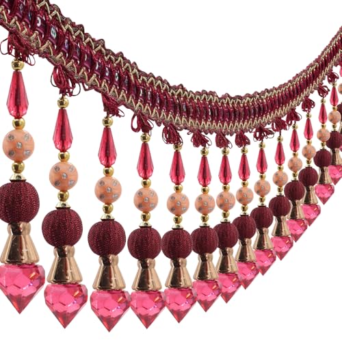 3yards Beading Fringe Trimming Long Beads Tassel Curtain Trim Ribbon Trim for Cover Edge Decorative