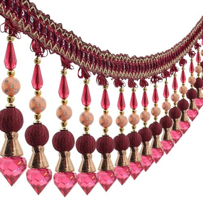 3yards Beading Fringe Trimming Long Beads Tassel Curtain Trim Ribbon Trim for Cover Edge Decorative