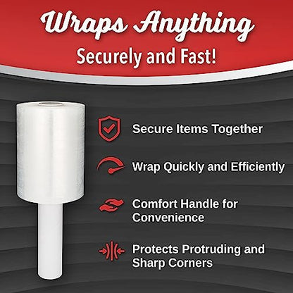 Mini Hand Stretch Wrap 2Pack 5 Inch 1000Ft 80 Gauge Shrink Wrap (2 Count)