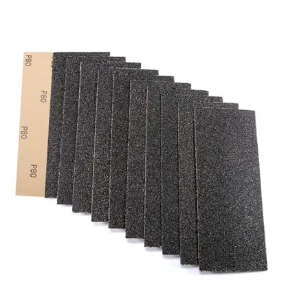 30Pcs 9 x 3.6 Inchs 80 Grit Wet and Dry Handmade Universal Sanding Sheets (30 Count)