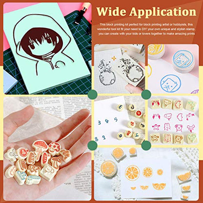 12Pcs Soft Rubber Carving Blocks Kit