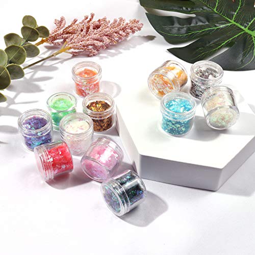 12 Colors Mermaid Nail Chunky Glitter (12 Count)