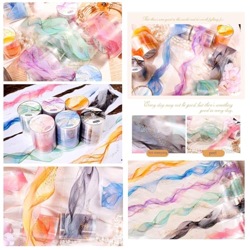 6 Rolls Transparent PET Washi Tape Set