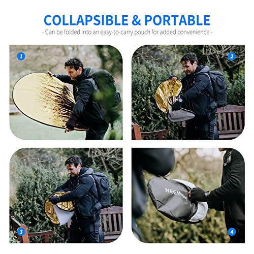 32 Inch 80 Centimeter Light Reflector Light Diffuser 5 in 1 Collapsible Multi Disc with Bag