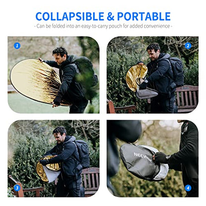 32 Inch 80 Centimeter Light Reflector Light Diffuser 5 in 1 Collapsible Multi Disc with Bag
