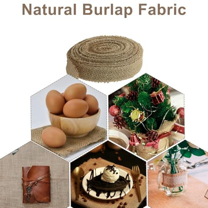 1" Wide Natural Burlap Fabric Roll
