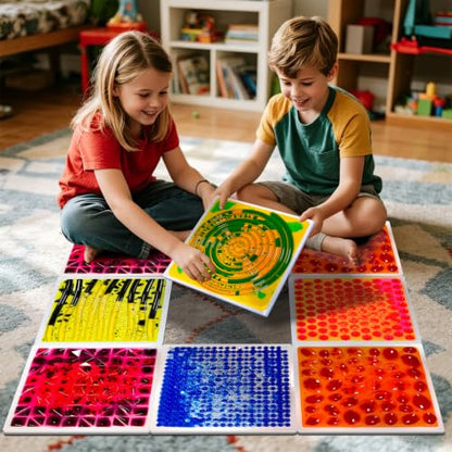 Sensory Floor Tiles for Toddlers 3+ (4 Count)