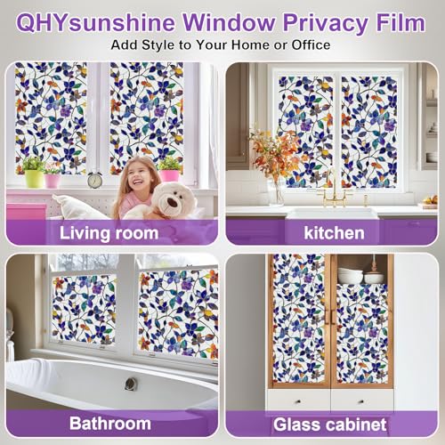 Window Privacy Film Stained Glass Window Film Frosted Window Film Window clings Non (13.7 Sq Ft)