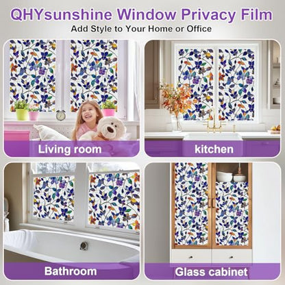 Window Privacy Film Stained Glass Window Film Frosted Window Film Window clings Non (13.7 Sq Ft)