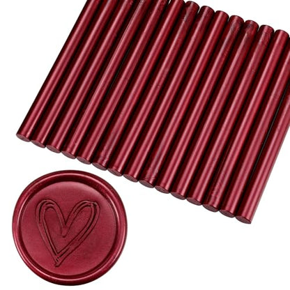 15Pcs Burgundy Glue Gun Sealing Wax Sticks for Wax Seal Stamp (15 Count)