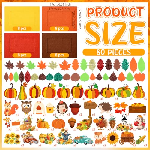 Feraycle 232 Pcs Fall Felt Photo Frames Craft Kit