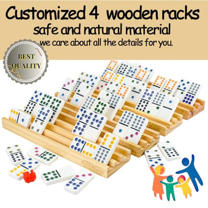 Dominoes Set Double 12 with 4 Racks for Adults Kids