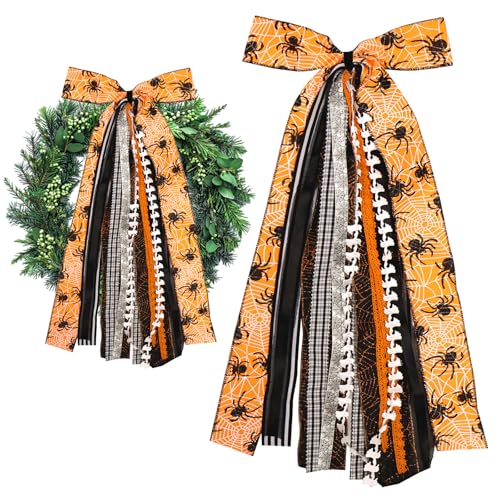 Large Halloween Ribbon Bow for Wreath