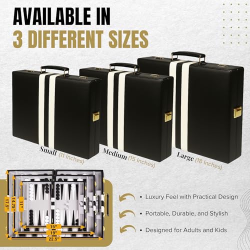 Premium Backgammon 11" Small Black