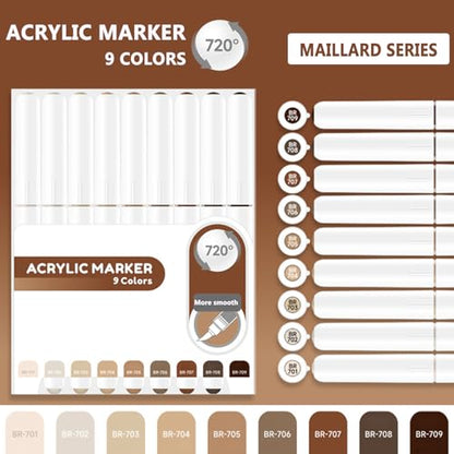 Water Based Acrylic Paint Markers Brown (9 Count)