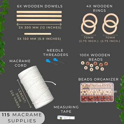 DIY Macrame Kit for Beginners with 9 Macrame Projects Ebook