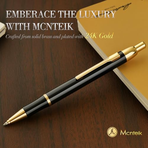 Black Gel Pen With 24K Gold Finish