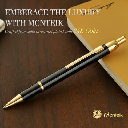 Black Gel Pen With 24K Gold Finish