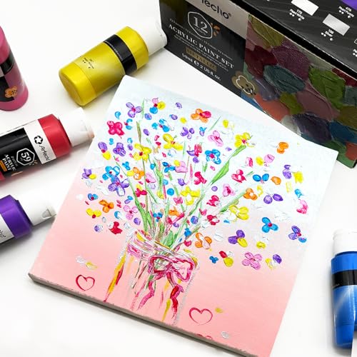 12 Metallic Colors Acrylic Paint 59ml (24 Fl Oz)