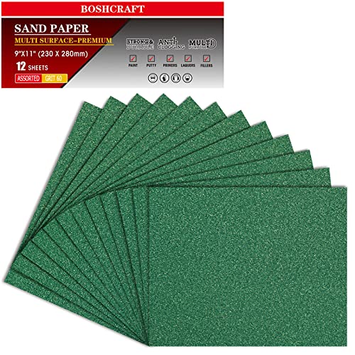 60 Grit Sand Paper 9" x 11" (12 Count)