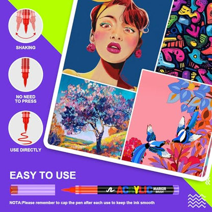 Acrylic Paint Markers for Coloring 168 Colors with 30% More Ink (168 Count)