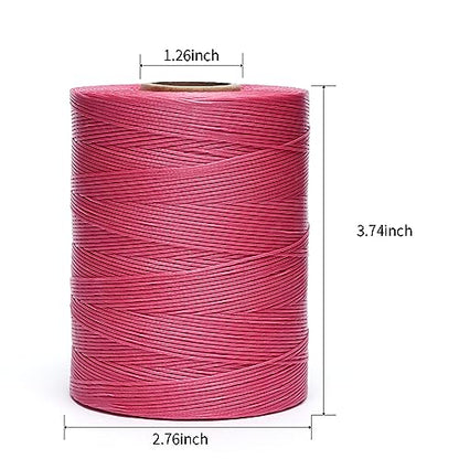 Waxed Thread 852Yards 150D 0.8mm Flat Polyester Wax Thread for Hand Sewing Leather Craft DIY Projects Shoes Repair Book Binding