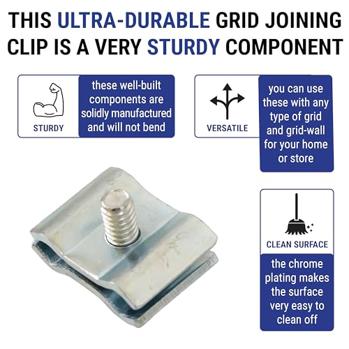 Gridwall Joining Clip Connectors for Grid Panels