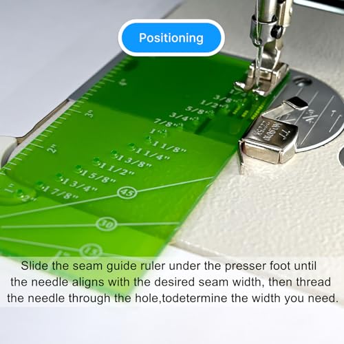 Magnetic Seam Guide for Sewing Machine with Piercing Seam Guide Ruler