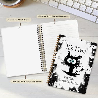 Funny Cat Journal Notebook for Women