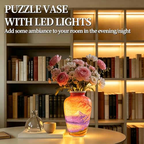 3D Puzzle Vase for Adults with 120 Plastic Pieces (120 Count)