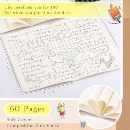 100 Pack A5 Composition Notebooks 5"x8" Wide Ruled Notebook (100 Count)
