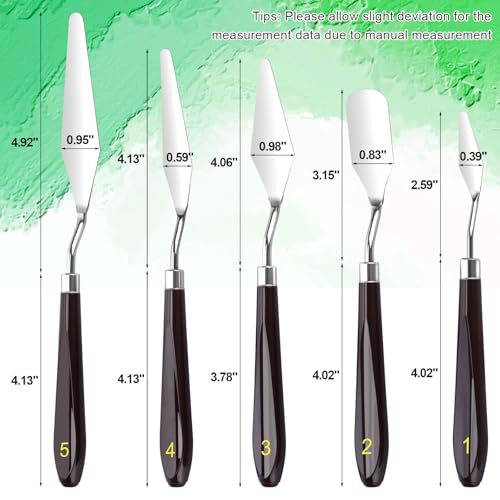 5 Piece Palette knifes Painting Knife Set Supplies for Oil
