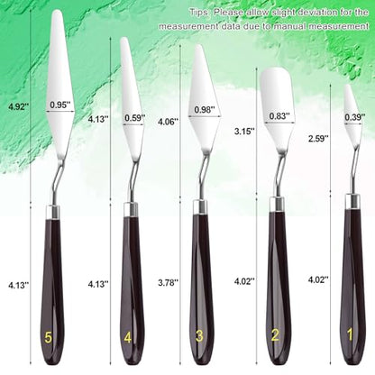 5 Piece Palette knifes Painting Knife Set Supplies for Oil