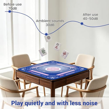 33" x 33" Mahjong Mat with Rules for Table 6 Mahjong Playing Instructions