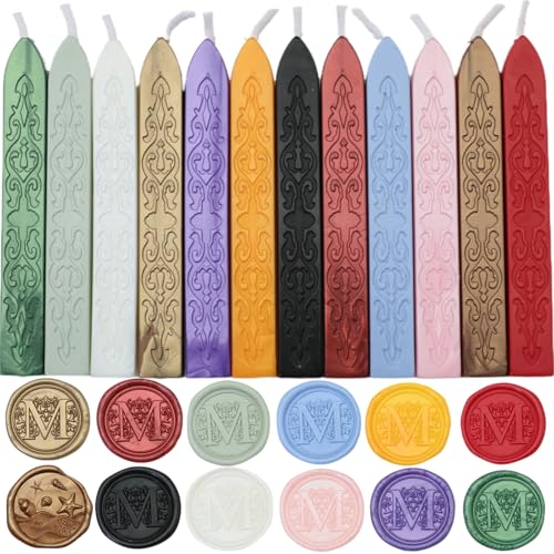 12Pcs Wax Sealing Sticks with Wicks (12 Count)