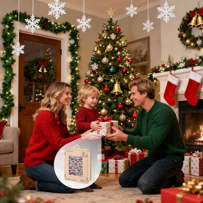 Snowman Village Wooden Puzzle 200pcs Unique Shaped Jigsaw Gift (200 Count)