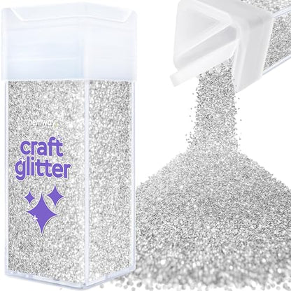 Craft Glitter Shaker Silver 130g Fine (4.6 Ounce)