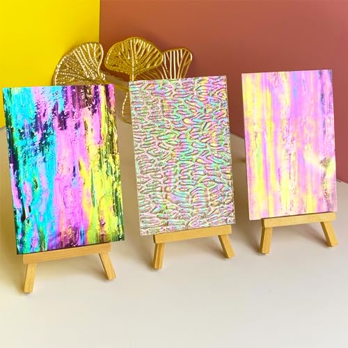 24 Sheets Iridescent Stained Glass Sheets Variety Pack (24 Count)