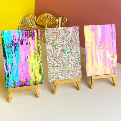 24 Sheets Iridescent Stained Glass Sheets Variety Pack (24 Count)