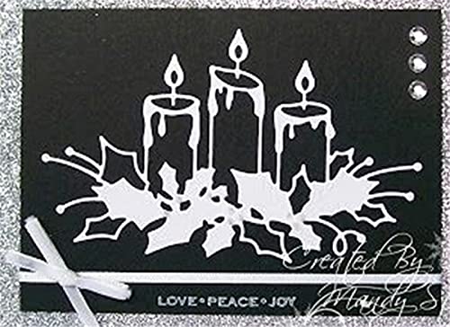 Metal Cutting Dies DIY Merry Christams Embossing Stencil Template Scrapbooking Card Making Mold Photo Album Arts Crafts Tools (3 Count)