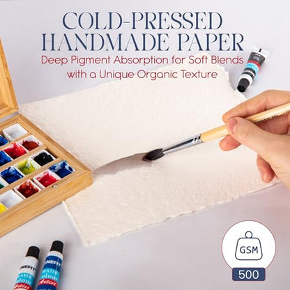 Thick Handmade Watercolor Paper with Deckled Edge (11.25 Sq Ft)