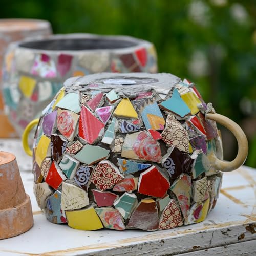 200g Ceramic Mosaic Tiles for Crafts Bulk Pebble Blue Glazing