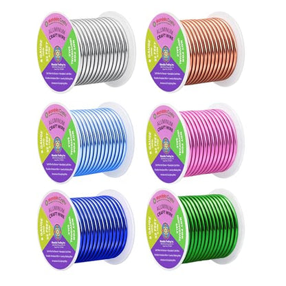 8 GA Pink Green Blue Assorted Anodized Aluminum Craft Wire (120 Foot)