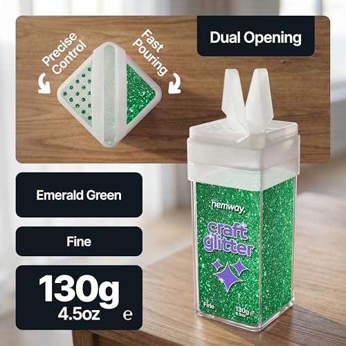 Craft Glitter Shaker Emerald Green 130g Fine (4.6 Ounce)