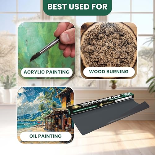 Graphite Transfer Paper Roll 17" x 30ft Black Waxed