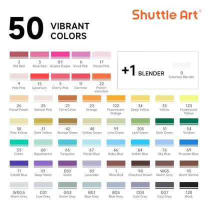 Alcohol Markers Brush tip (51 Count)