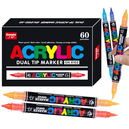 60 Colors Acrylic Paint Markers (60 Count)