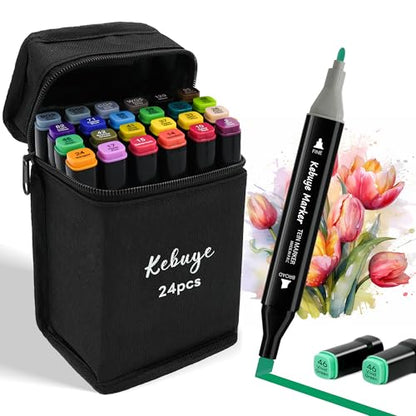 Alcohol Markers Set 24 Colors (24 Count)