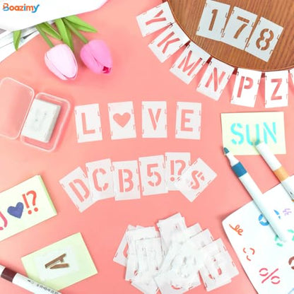 1 Inch 42 Pcs Reusable Letter Number Symbol Stencils (42 Count)