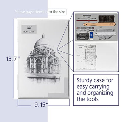Professional Drafting Tools & Geometry Set with Case